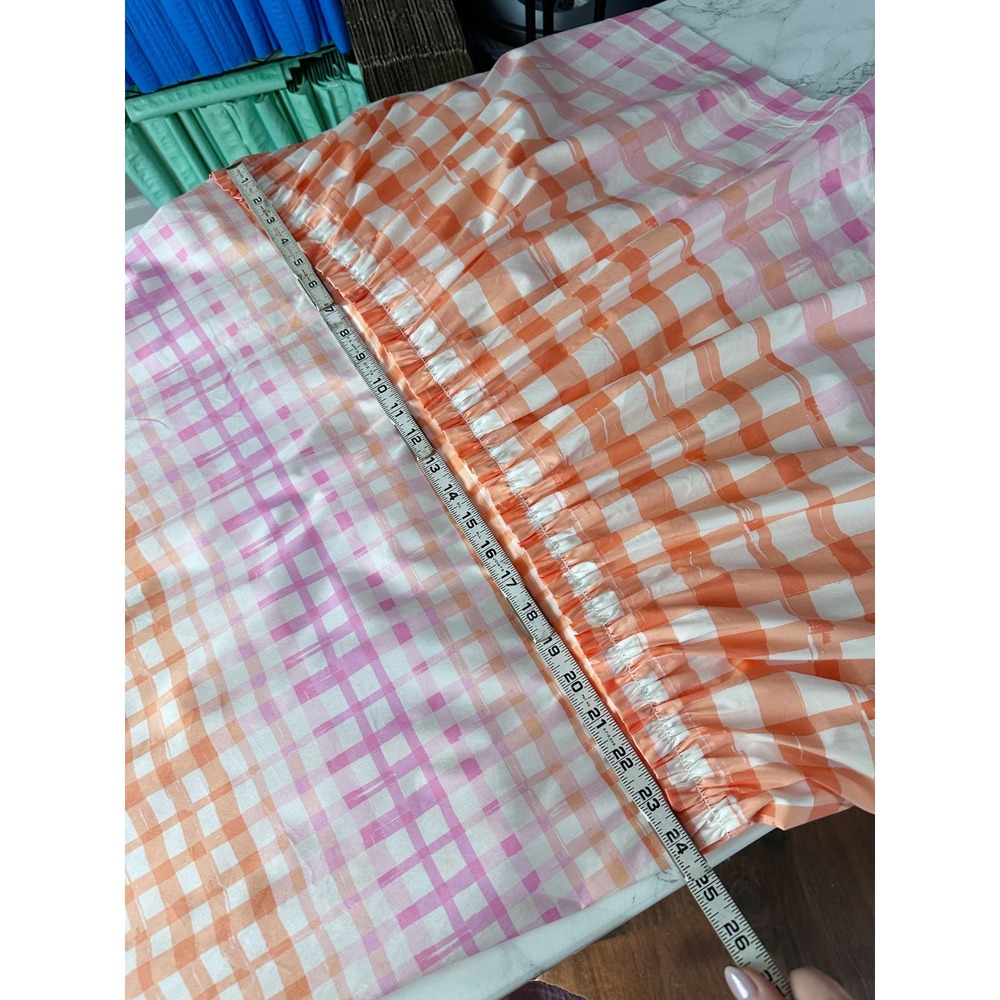 Scoop Cotton Sleeveless Gingham Tie Back Summer Midi Dress Women's Size Large - Picture 13 of 13